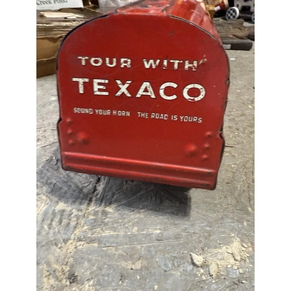 Vtg Buddy L Texaco Fuel Tanker Truck Red Pressed Steel Moline Toy